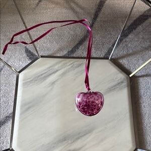 Pink Glitter Heart Ornament for Holiday Decor